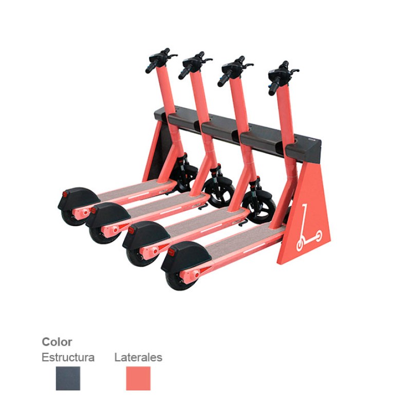 Aparcapatinets per patinets elèctrics model Breda 4 Places 